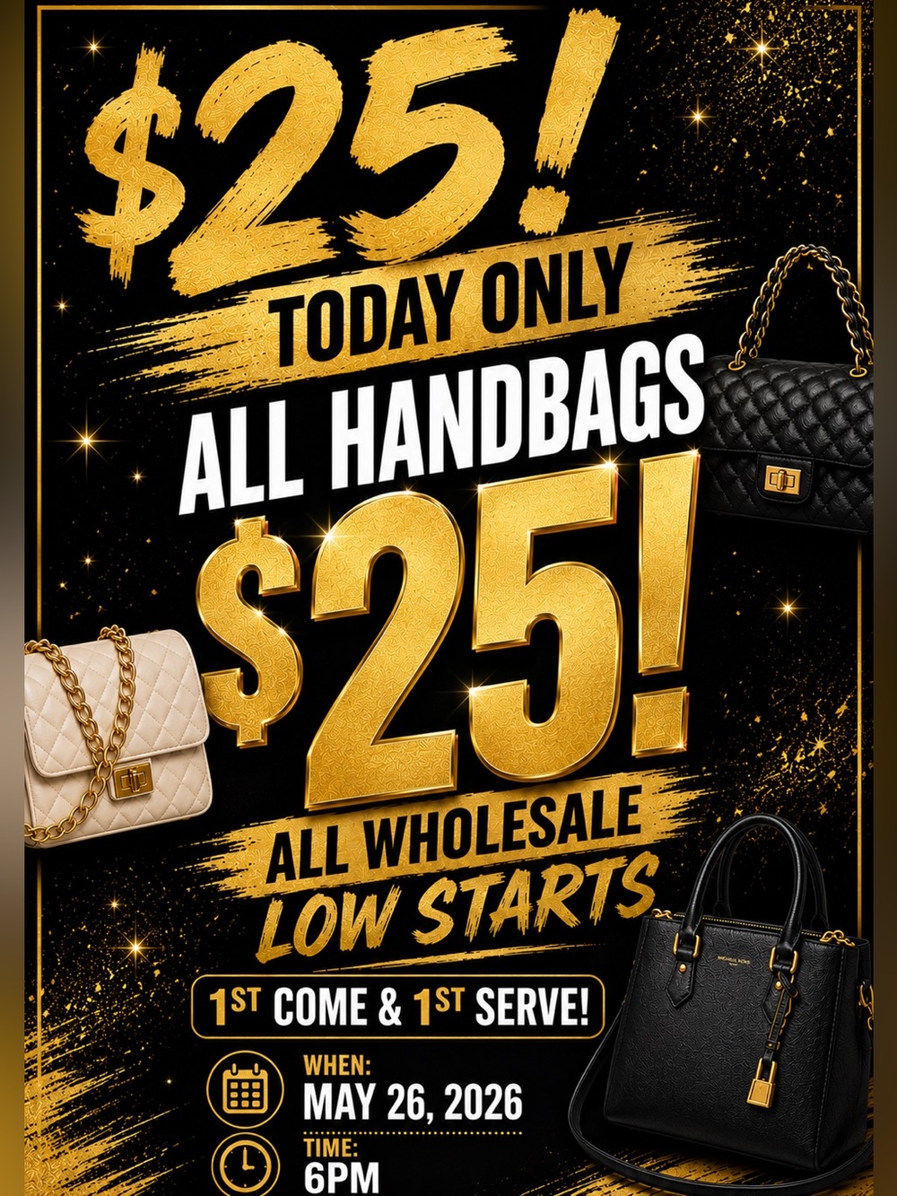 Classic Quilted Chain-Handle Handbag in Black and Cream